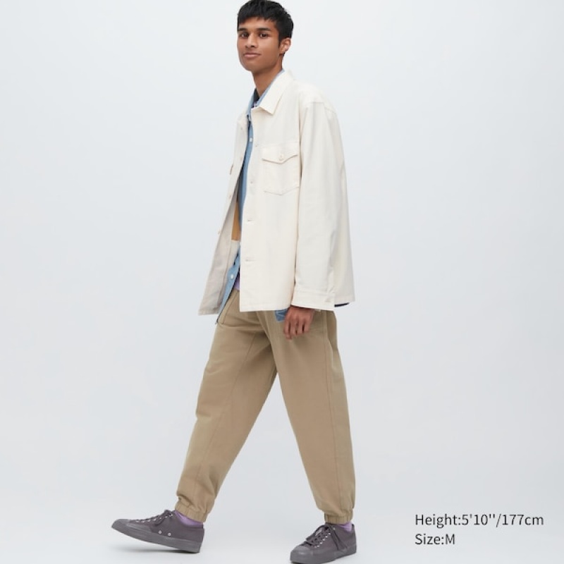 Uniqlo Washed Jersey Muške Jogger Hlače Bež | 6210-CKNID