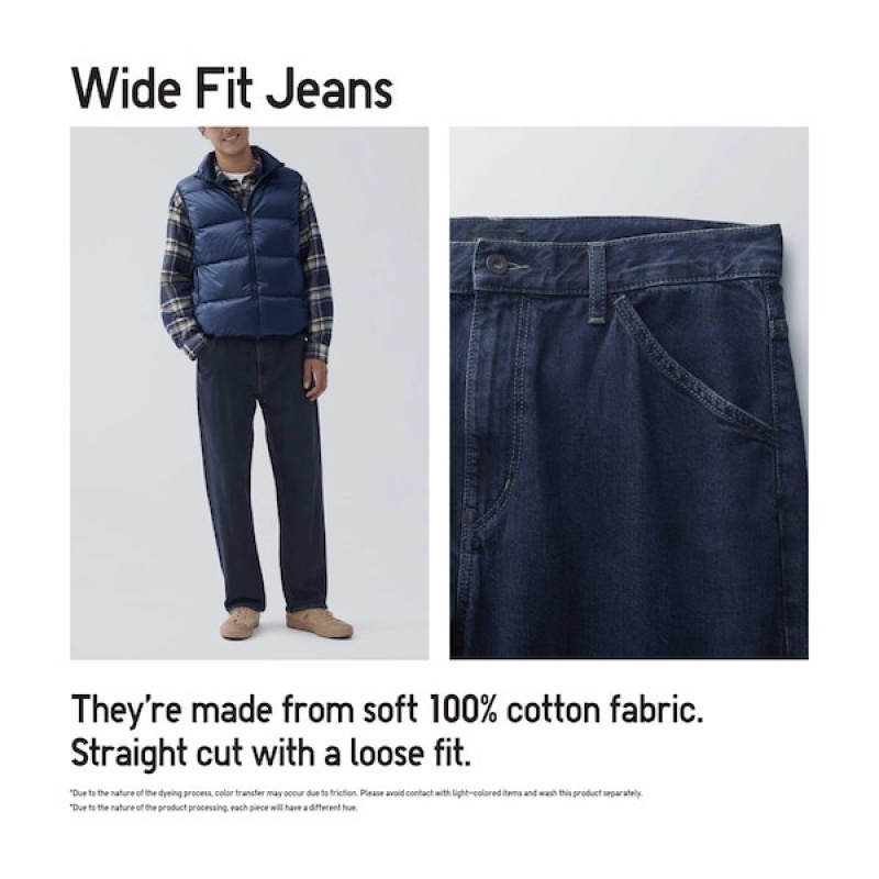 Uniqlo Wide-Fit Muške Traperice Plave | 5023-PALGH