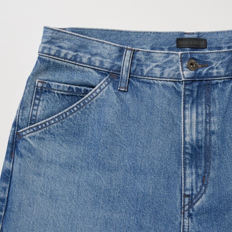 Uniqlo Wide-Fit Muške Traperice Plave | 5023-PALGH