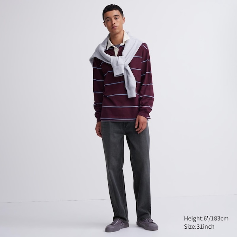 Uniqlo Wide-Fit Muške Traperice Zelene | 3487-EIMGW