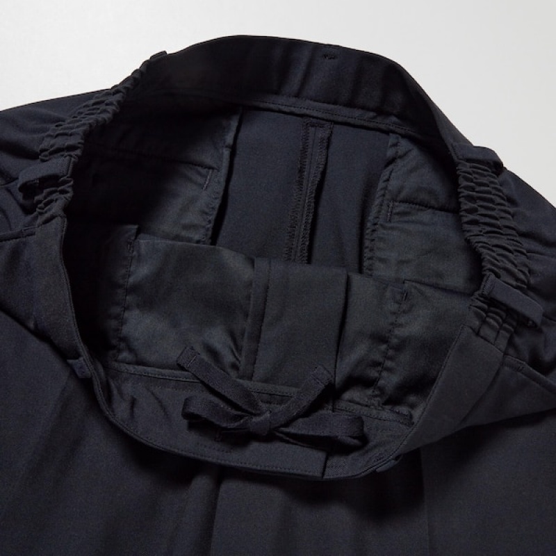 Uniqlo Wide-Fit Plisirana Muške Hlače Tamnoplave | 6240-SHDCZ