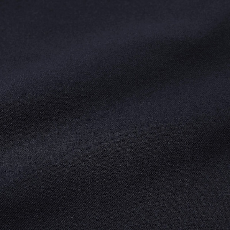 Uniqlo Wide-Fit Plisirana Muške Hlače Tamnoplave | 6240-SHDCZ