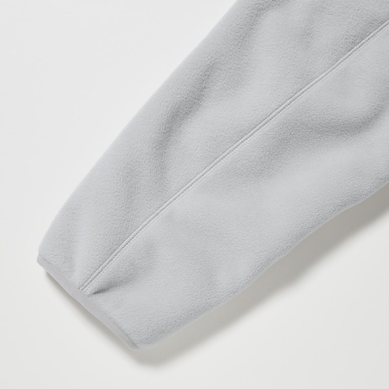 Uniqlo Windproof Outer Fleece Full-Zip Muške Majica s Kapuljačom Svijetlo Sive | QHFIUB-704